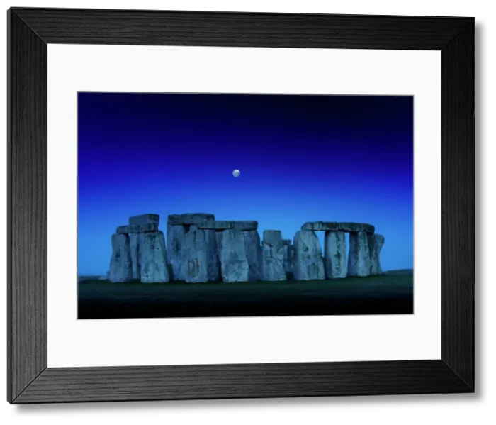 Framed Print : Stonehenge Print at Dusk with Moon