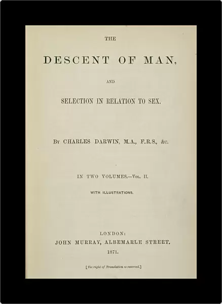The Descent of Man by Charles Darwin K970312