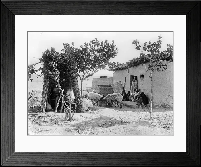 Framed Print : Shepherd with Sheep Print, EGP_22663_023 Framed Print : Shepherd with Sheep Print, EGP_22663_023