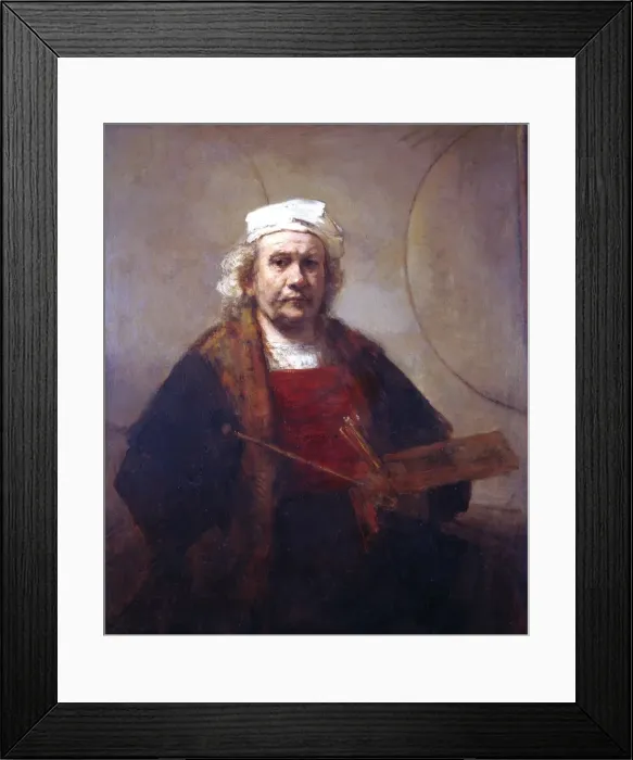 Framed Print : Rembrandt Print, Self-Portrait in Oil on Paper Framed Print : Rembrandt Print, Self-Portrait in Oil on Paper