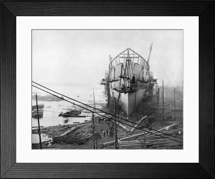 Framed Print : The Great Eastern Under Construction, Print Framed Print : The Great Eastern Under Construction, Print