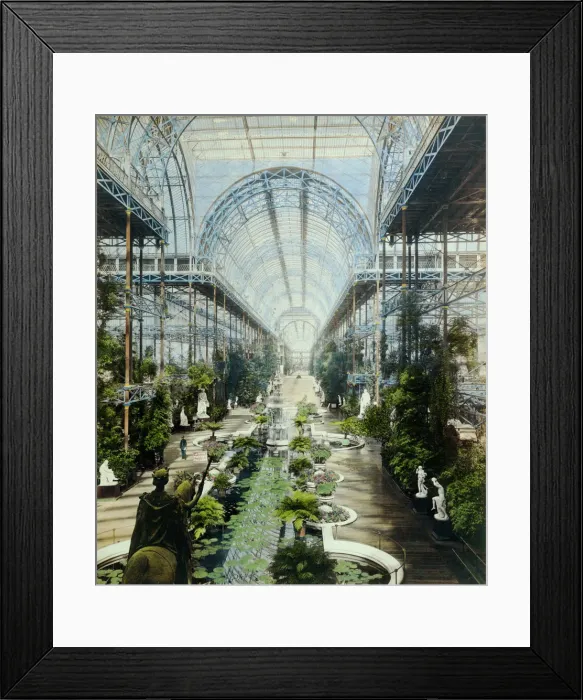 Framed Print : Crystal Palace Print: A Hand-Coloured Nave Interior Framed Print : Crystal Palace Print: A Hand-Coloured Nave Interior