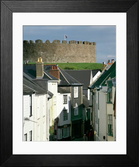 Framed Print : Totnes Castle Print: View Along Street Framed Print : Totnes Castle Print: View Along Street