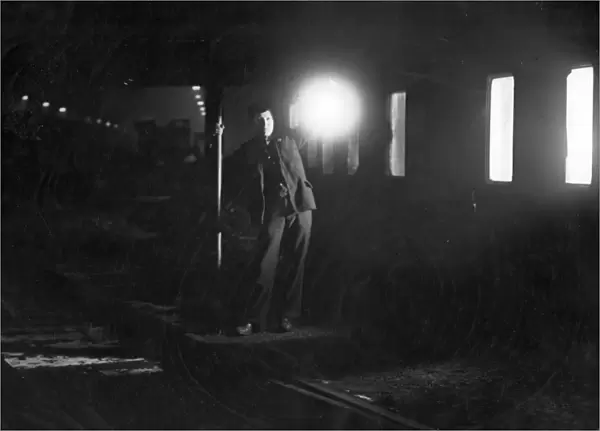 Shunter in the wartime blackout, c. 1940