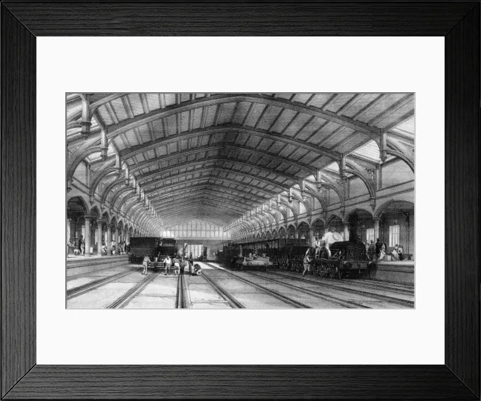 Framed Print : Bristol Temple Meads Station Print, 1843 Lithograph