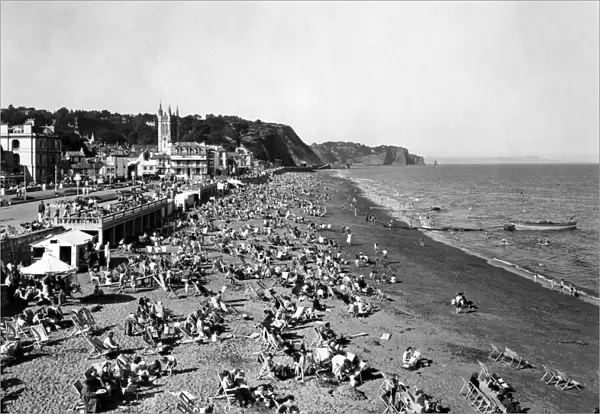 Teignmouth Beach, Devon, August 1950