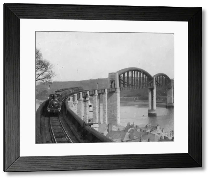 Framed Print : Print of Royal Albert Bridge, c1900 Framed Print : Print of Royal Albert Bridge, c1900