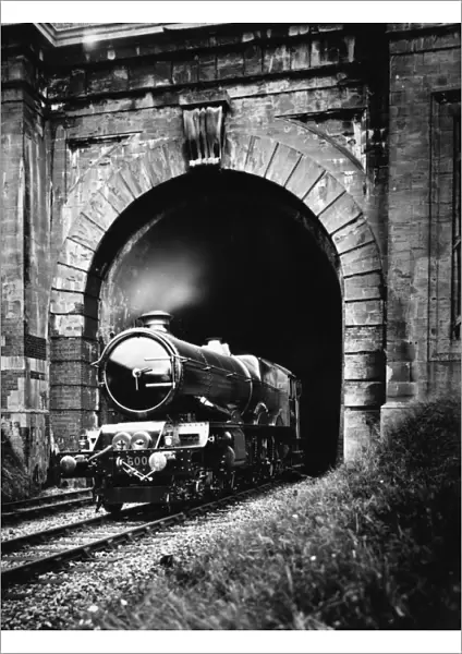 No 6000 King George V emerging from Middle Hill Tunnel