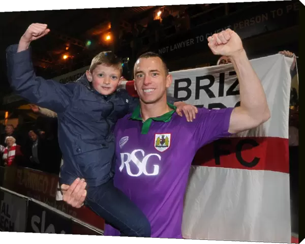 Bradford City vs. Bristol City: Aaron Wilbraham Celebrates Promotion-Winning Goal with Young Fan