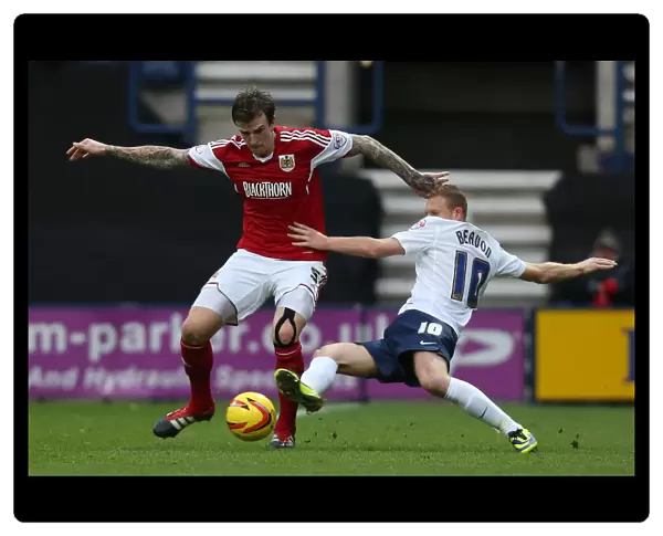 Aden Flint Clears for Bristol City Against Preston North End, Sky Bet League One, 2013