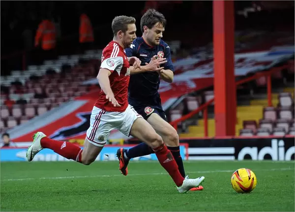 Bristol City vs Walsall: Intense Battle for Possession between Scott Wagstaff and Andy Taylor