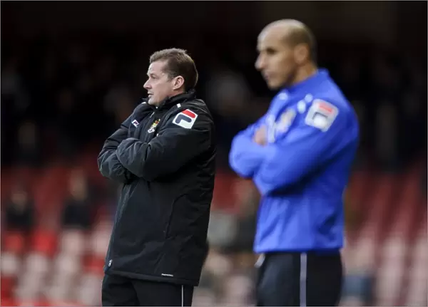 Bristol City's 2-0 Lead Over Stevenage: Graham Westley's Concerned Expression