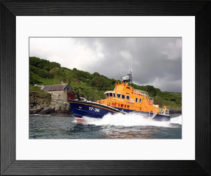 Framed Print : Print of Ivan Ellen Lifeboat at Mousehole Boathouse Framed Print : Print of Ivan Ellen Lifeboat at Mousehole Boathouse