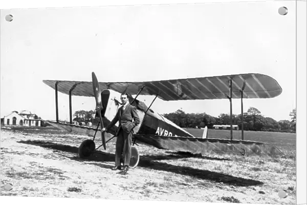 Roy Chadwick with the first, short-lived Avro 534 Baby proto