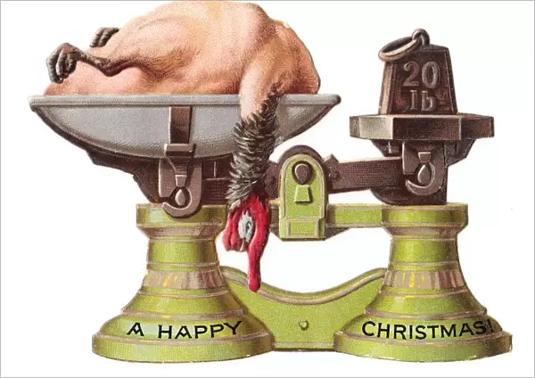 Christmas card in the shape of kitchen scales