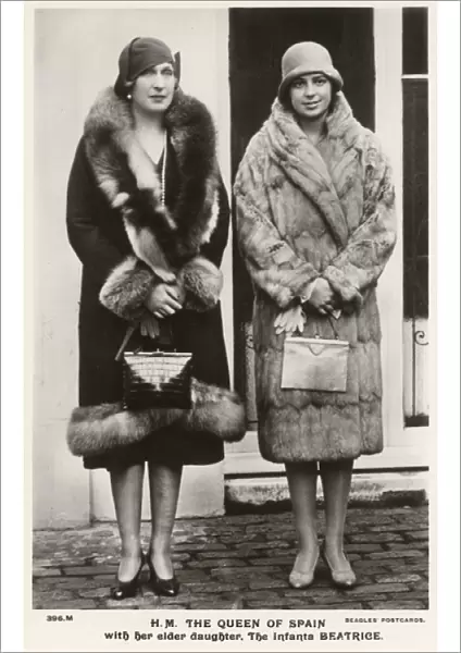 The Queen of Spain and eldest daughter, Infanta Beatriz