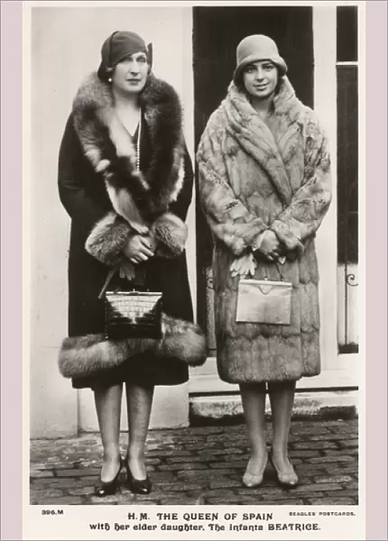 The Queen of Spain and eldest daughter, Infanta Beatriz