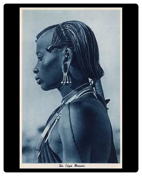 Profile portrait of a beautiful Masai woman - Kenya