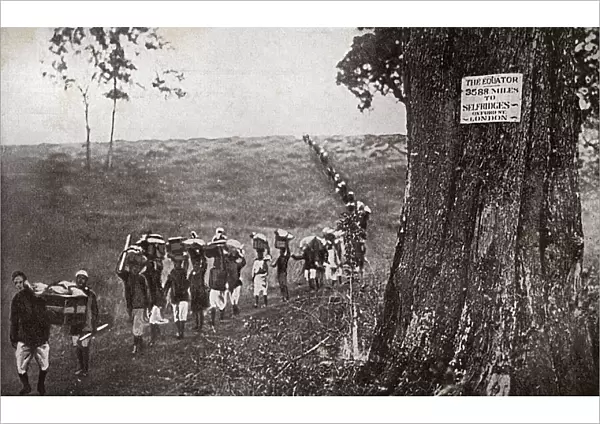 Tree on the Equator - Sign noting distance to Selfridges