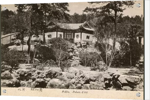 The Summer Palace, Beijing, China - Pavilion in rock garden