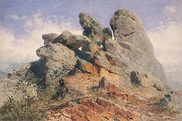 Rocks on a hill overhanging the Rhine