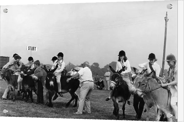 Children in donkey derby, Eastbourne, Sussex