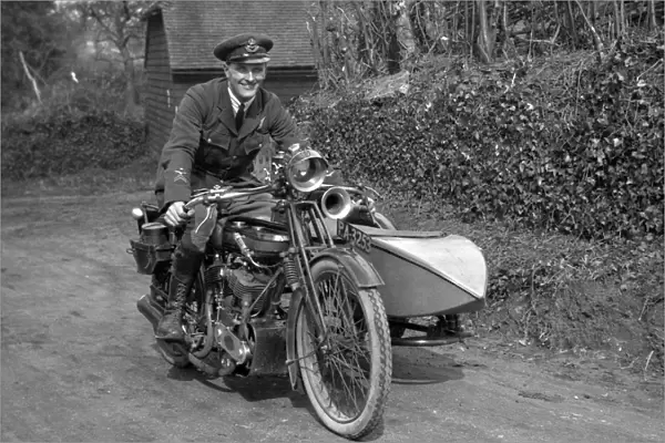 Man in RAF uniform on a motorbike