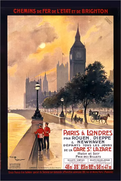 French Railway Poster - Paris to London