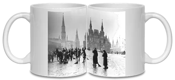 Sweepers on Red Square, Moscow