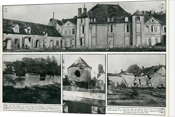 Chateau de Mondemont, France, in ruins during WW1