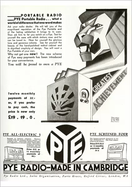 Advert for Pye Portable Radio 1930