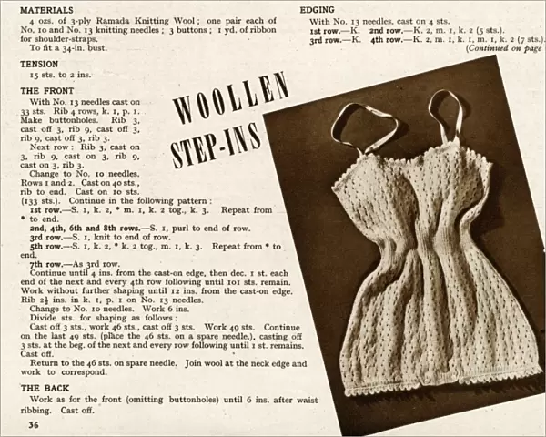 Knitting pattern 1945
