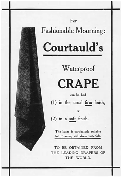 Courtaulds waterproof crape for mourning, 1915