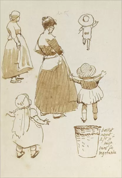 Sketches of mothers and children