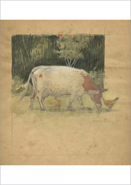 Grazing cow by Muriel Dawson