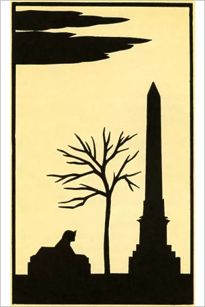 Cleopatras Needle in silhouette
