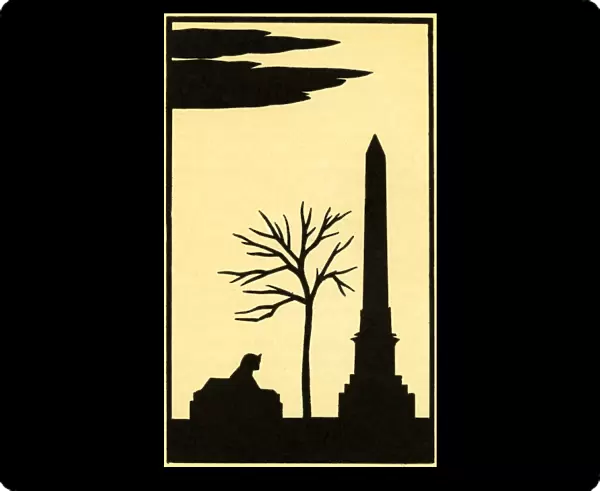 Cleopatras Needle in silhouette