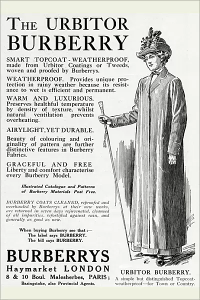 Advert for Burberry smart topcoat 1913