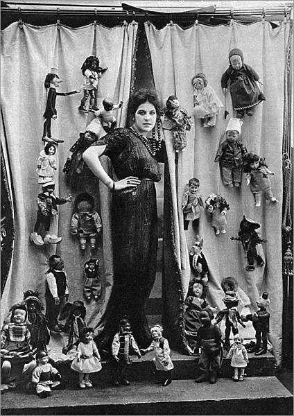 Mlle. Lyska Kostio and her collection of dolls