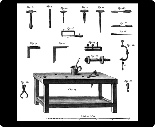 Tools for making musical instruments, c. 1750