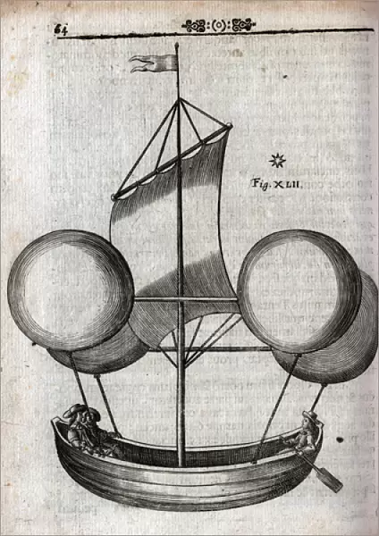 Rudimentary balloon with a boat slung underneath