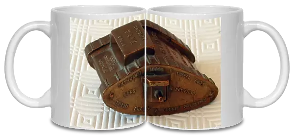 WW1 brass tank paperweight