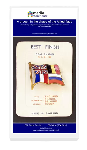 A brooch in the shape of the Allied flags