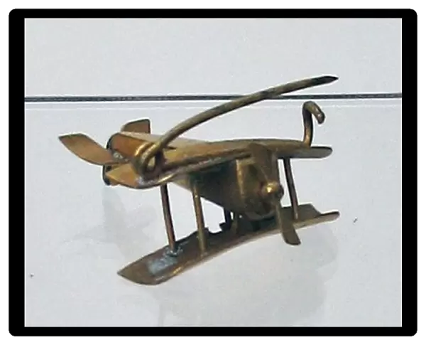 WWI biplane brooch with enamel RFC roundels
