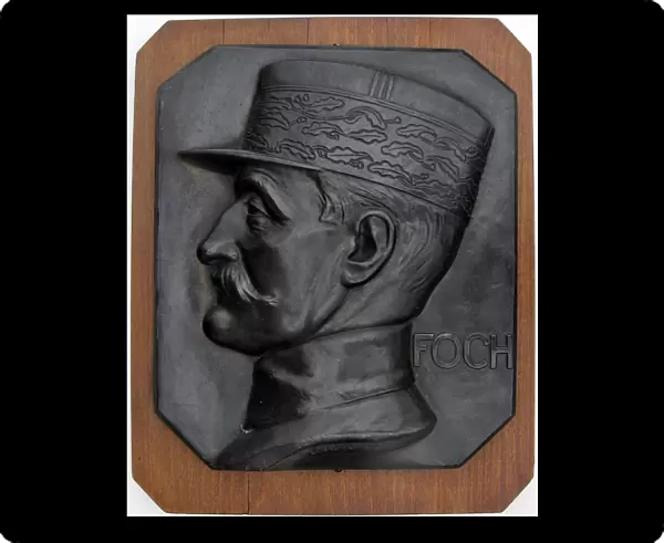 Patinated metal relief of Field Marshal Ferdinand Foche