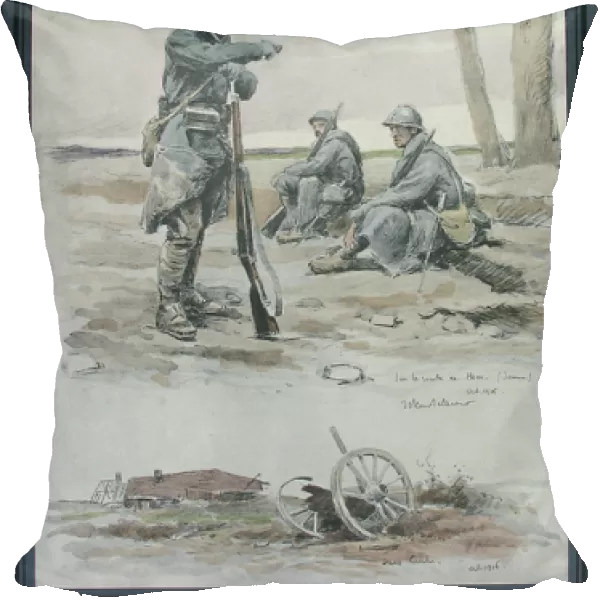 French Infantry and damaged wagon, Curlu