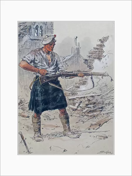 Jock (K1) - a kilted Black Watch soldier cleaning his rifle