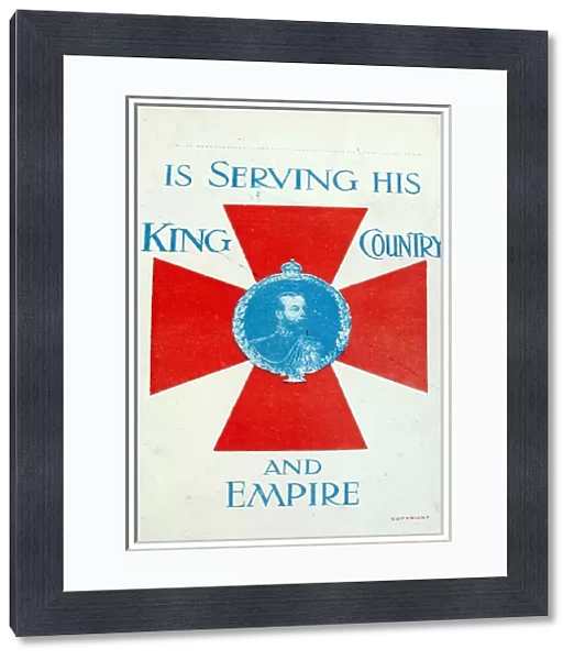 Card: IS SERVING HIS KING, COUNTRY AND EMPIRE
