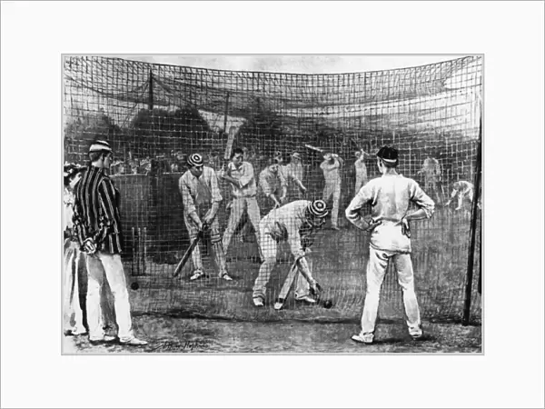 Nets practice at the Lords Cricket Ground, London