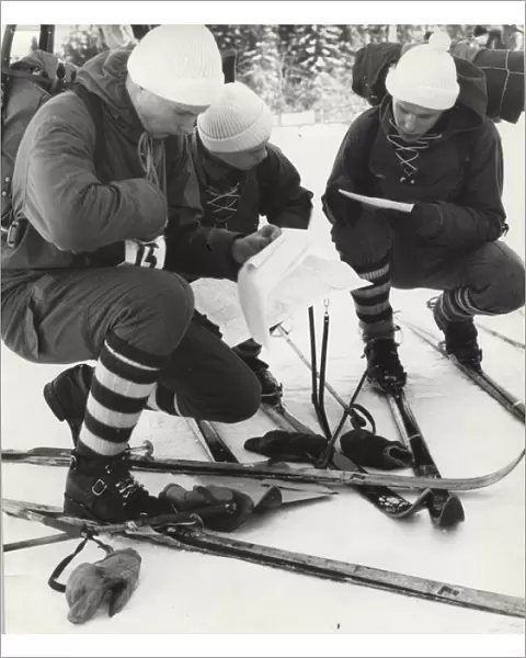 Boy scouts on skiing activity in Finland
